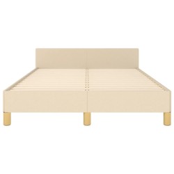 Cadre de lit sans matelas crème 120x190 cm tissu 