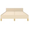 Cadre de lit sans matelas crème 120x190 cm tissu 