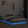 Cadre de lit avec LED sans matelas gris béton 150x200 cm 