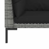 Canapés de jardin 2 pcs avec coussins Résine tressée demi-ronde 