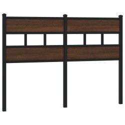 Tête de lit chêne marron 120 cm acier et bois d'ingénierie 