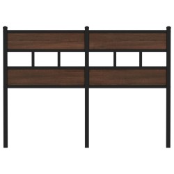 Tête de lit chêne marron 120 cm acier et bois d'ingénierie 