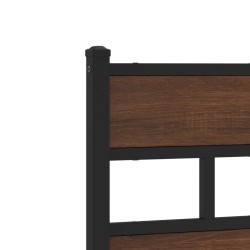 Tête de lit chêne marron 120 cm acier et bois d'ingénierie 
