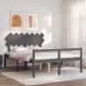 Lit pour personne âgée sans matelas gris bois massif 