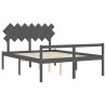 Lit pour personne âgée sans matelas gris bois massif 