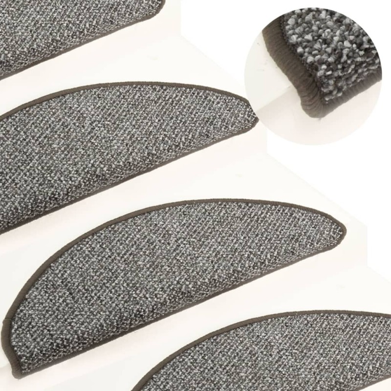 Tapis de marches d'escalier 15 pcs Anthracite 56x17x3 cm 