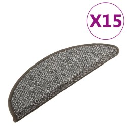 Tapis de marches d'escalier 15 pcs Anthracite 56x17x3 cm 