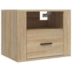 Table de chevet murale Chêne sonoma 50x36x40 cm 
