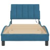 Cadre de lit avec LED sans matelas bleu 90x190 cm velours 