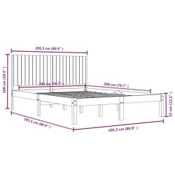 Cadre de lit sans matelas 200x200 cm bois massif de pin 
