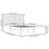 Cadre de lit sans matelas 200x200 cm bois massif de pin 