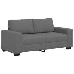 Canapé à 2 places gris foncé 140 cm tissu 