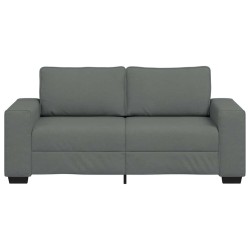 Canapé à 2 places gris foncé 140 cm tissu 