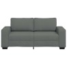 Canapé à 2 places gris foncé 140 cm tissu 