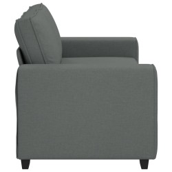 Canapé à 2 places gris foncé 140 cm tissu 