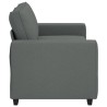 Canapé à 2 places gris foncé 140 cm tissu 