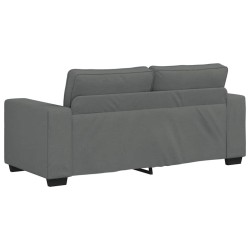 Canapé à 2 places gris foncé 140 cm tissu 