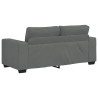 Canapé à 2 places gris foncé 140 cm tissu 