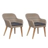 Chaises d'extérieur et coussins lot de 2 Résine tressée Marron 