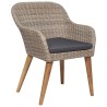 Chaises d'extérieur et coussins lot de 2 Résine tressée Marron 