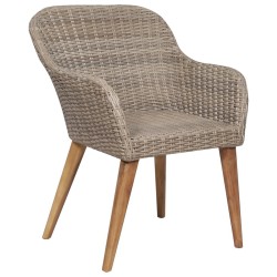 Chaises d'extérieur et coussins lot de 2 Résine tressée Marron 