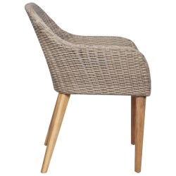 Chaises d'extérieur et coussins lot de 2 Résine tressée Marron 
