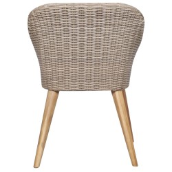 Chaises d'extérieur et coussins lot de 2 Résine tressée Marron 