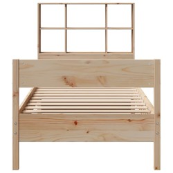 Lit bibliothèque sans matelas 90x200 cm bois de pin massif 