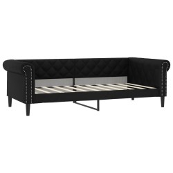 Lit de jour sans matelas noir 90x190 cm similicuir 