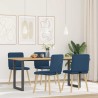 Chaises à manger lot de 4 bleu tissu 
