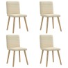 Chaises à manger lot de 4 crème tissu 