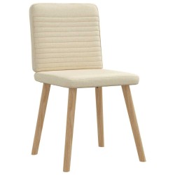 Chaises à manger lot de 4 crème tissu 