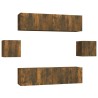 Ensemble de meubles TV 6 pcs Chêne fumé Bois d'ingénierie 