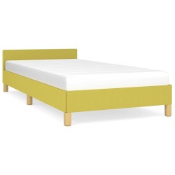Cadre de lit sans matelas vert 100x200 cm tissu 