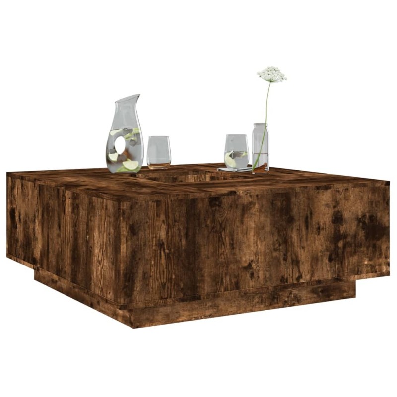 Table basse chêne fumé 100x100x40 cm bois d'ingénierie Table basse chêne fumé 100x100x40 cm bois d'ingénierie