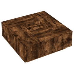 Table basse chêne fumé 100x100x40 cm bois d'ingénierie 