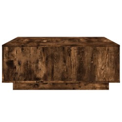 Table basse chêne fumé 100x100x40 cm bois d'ingénierie 
