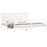 Cadre de lit sans matelas blanc 200x200 cm bois massif 