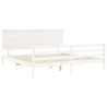 Cadre de lit sans matelas blanc 200x200 cm bois massif 