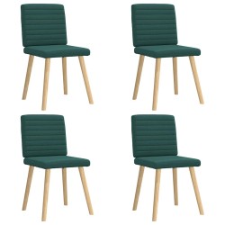Chaises à manger lot de 4 vert foncé tissu 