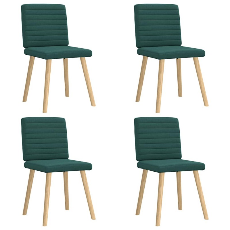 Chaises à manger lot de 4 vert foncé tissu 