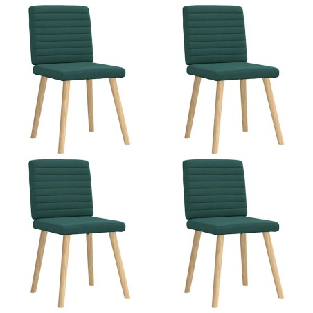 Chaises à manger lot de 4 vert foncé tissu 