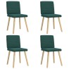 Chaises à manger lot de 4 vert foncé tissu 