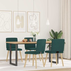 Chaises à manger lot de 4 vert foncé tissu 