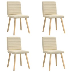 Chaises à manger lot de 4 crème tissu 