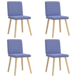 Chaises à manger lot de 4 bleu jean tissu 