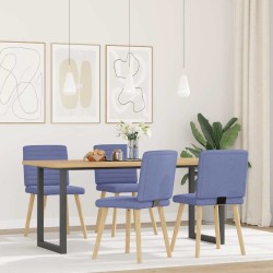 Chaises à manger lot de 4 bleu jean tissu 