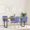 Chaises à manger lot de 4 bleu jean tissu 