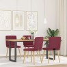 Chaises à manger lot de 4 rouge bordeaux tissu 