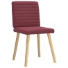 Chaises à manger lot de 4 rouge bordeaux tissu 